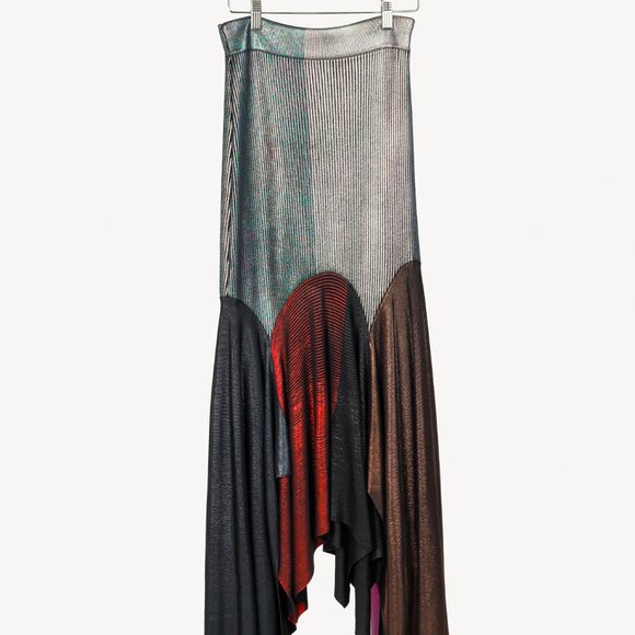 Christopher Kane AW/17 Runway Multicoloured Metallic Pleated Maxi Skirt - Picture 2 of 13